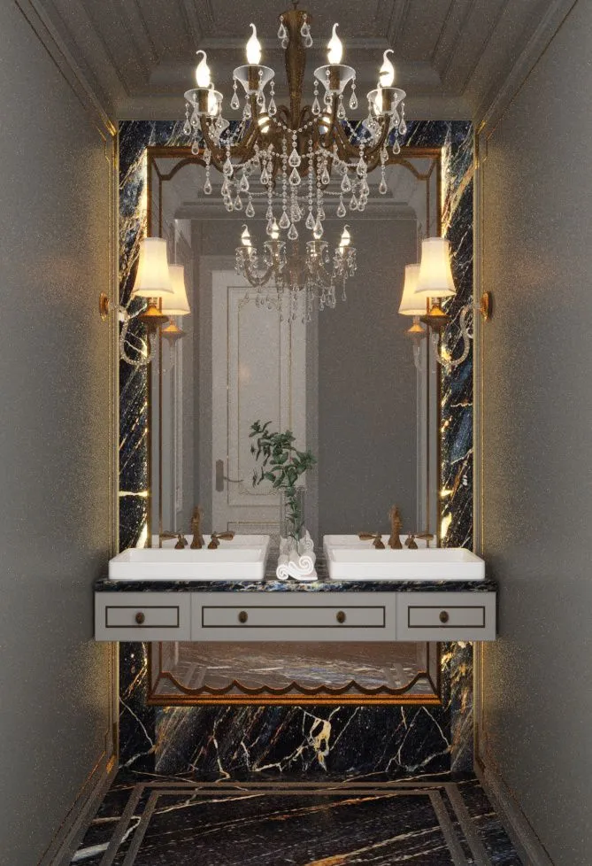 Mermer lavabo alanı